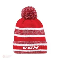 CCM Fleece Pom Knit Youth Toque -Ccm ccm toques ccm fleece pom knit youth toque red yth 28744391196738